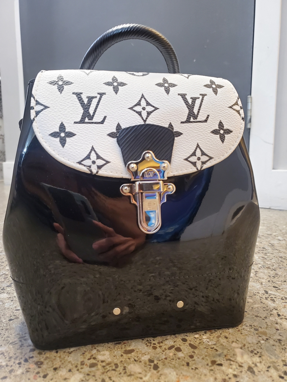 LOUIS VUITTON Hot spring mini Backpack Vernis Black